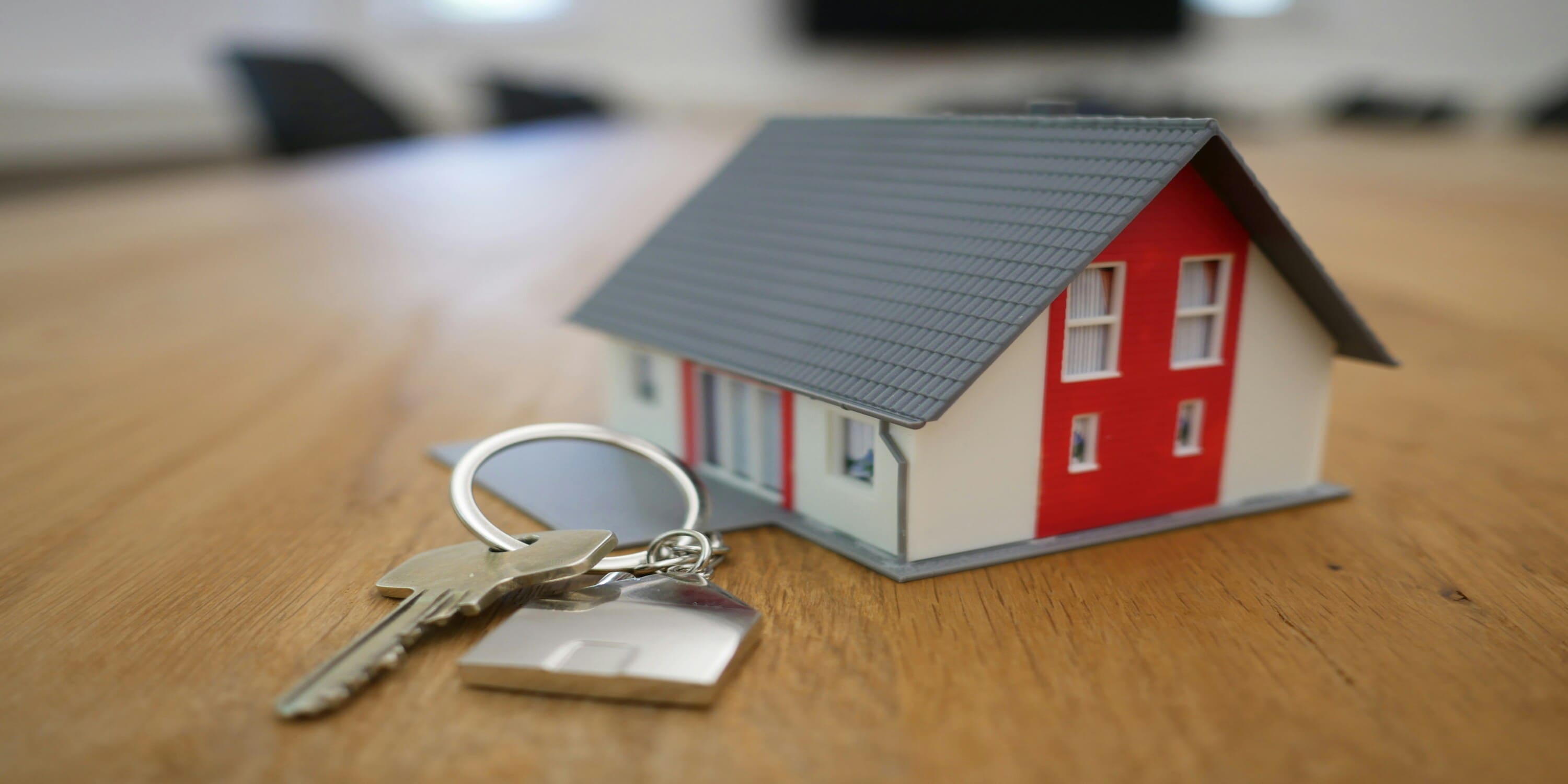A house key at table